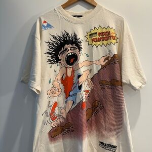 Hellstar Men's White Graphic Short Sleeve Tee - Mountain Climb Print